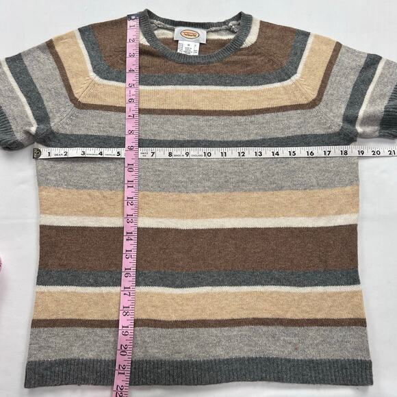 Talbots Vintage Angora blend Striped short sleeve sweater women’s size Medium - Picture 4 of 6